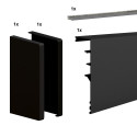 Maskownica aluminiowa do systemu SLID'UP 190, długość 195 cm, kolor czarny